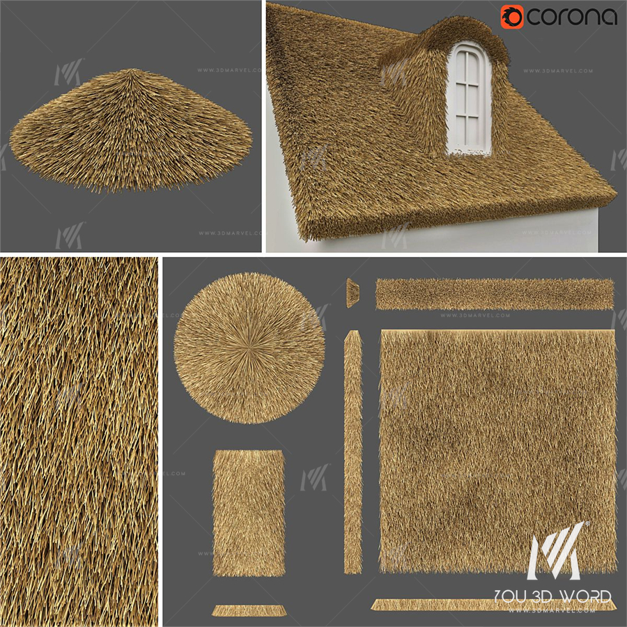 Thatched roof set